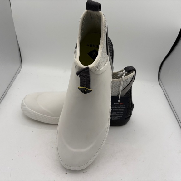 NWT SPERRY Sport White Black Topsider Slip-in Cutwater Rubber Deck Boots 13 main image 6